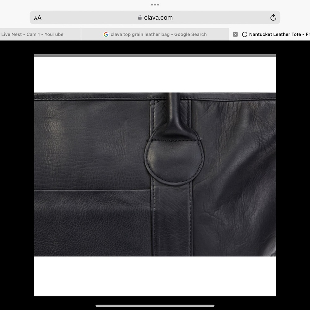 CLAVA NANTUCKET LEATHER TOTE - Picture 6 of 13